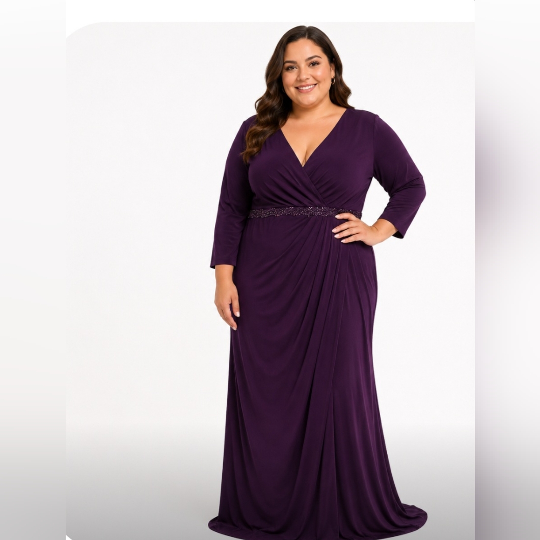 Rina Dimontella Ruched Evening Dress Auberinge Sz 20